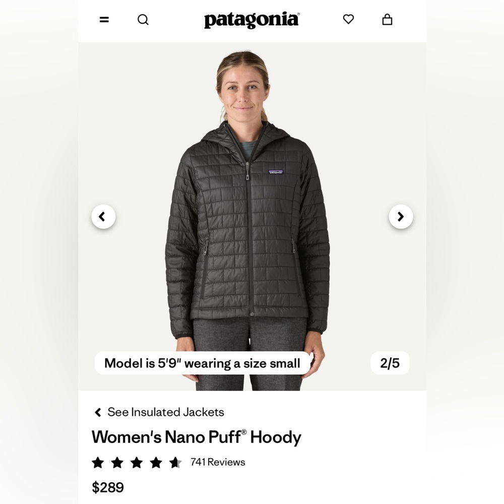 Patagonia Women's Nano Puff Hoody size XS